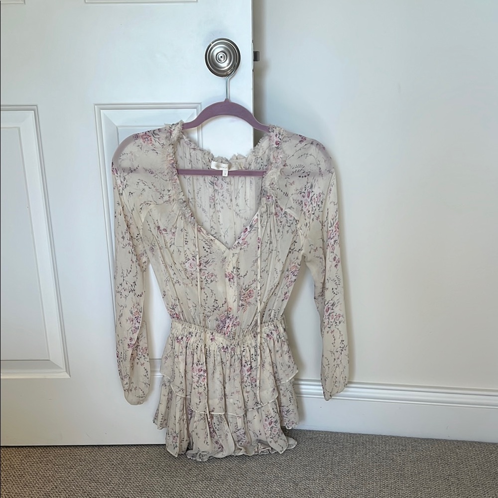LoveShackFancy Cream Puff Sleeve Smocked Dress